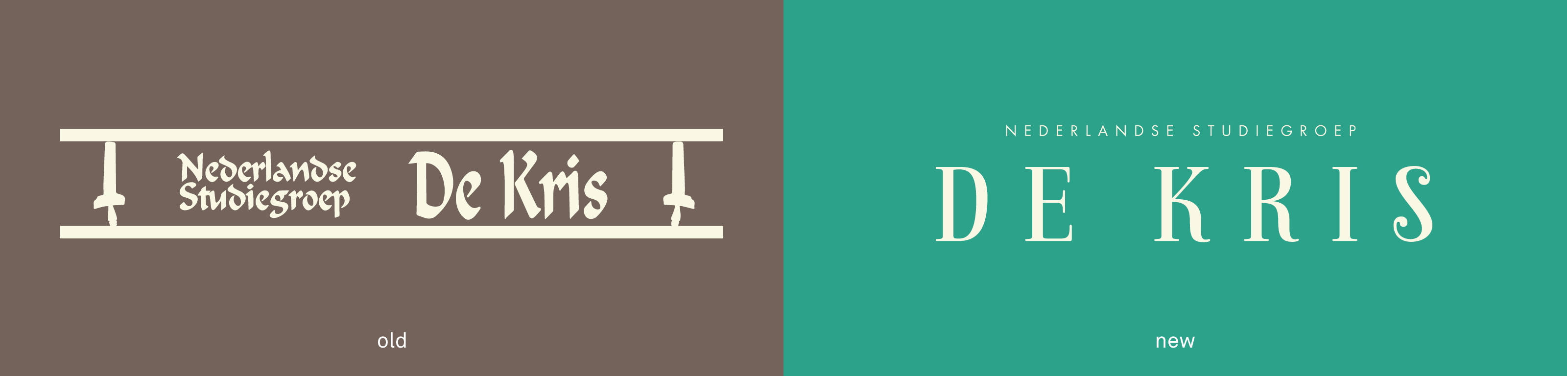 comparison between old and new logo Nederlandse studiegroep De Kris