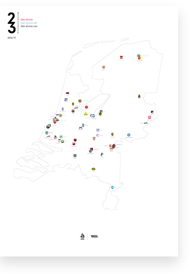 image of poster for second and third division for KNVB