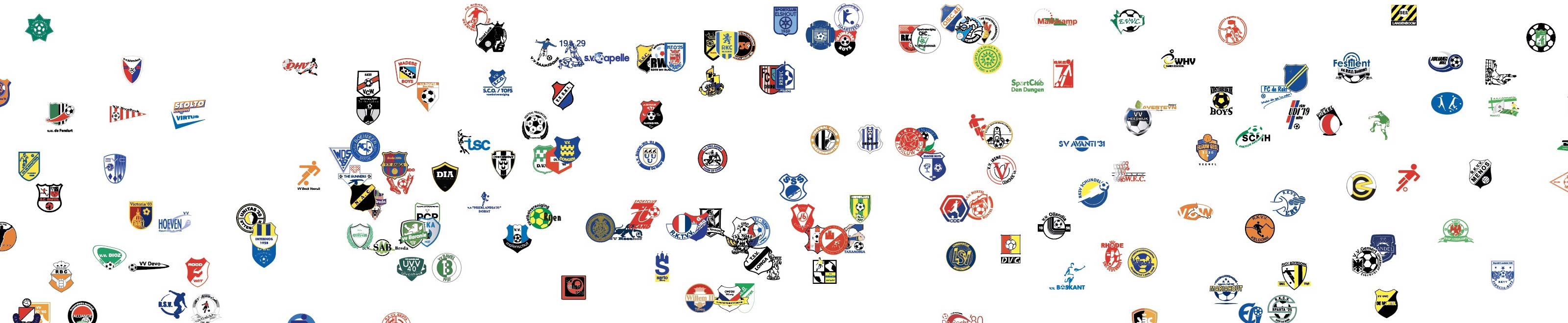 cropped poster Dutch football clubs from Brabant with teams like NAC, Willem II and RKC